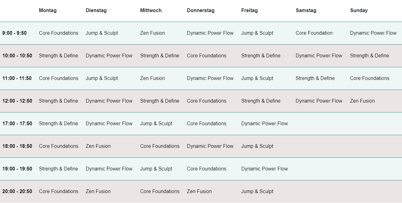 Weekly Schedule