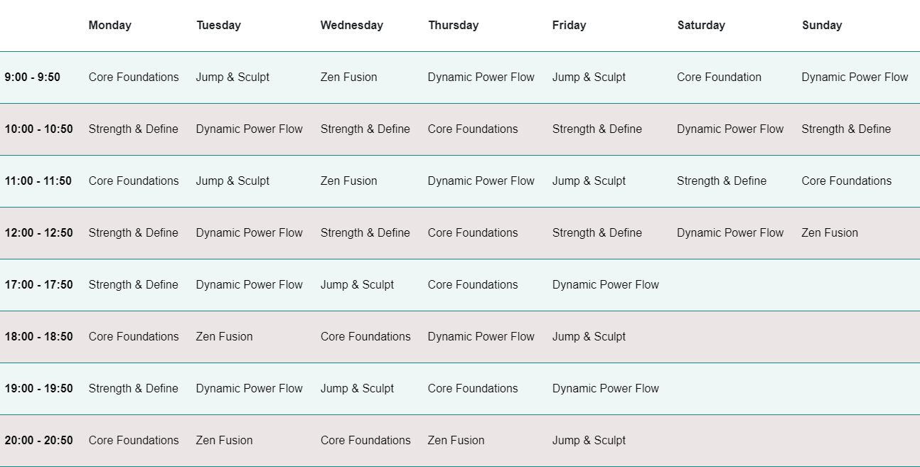 Weekly Schedule